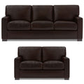 Adorn India Exclusive Rosina Leatherette 3+2 Sofa Set (Dark Brown)