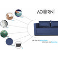 3 Seater Sofa Cum Bed Straight line (Blue), Wood, Foam