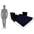 Almond 3 Seater Sofa Cumbed (Dark Blue & Black)