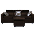 Monteno Leatherette Modular 4 Seater Sofa Set (Brown)
