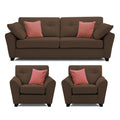 Adorn India Moris 5 Seater 3-1-1 Sofa Set (Brown) (3 Year Warranty)