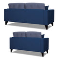 Adorn India Hector Stripes 3+2 5 Seater Sofa Set (Blue) Martin Plus (3 Year Warranty)