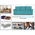 Adorn India Alexia 3 Seater Sofa(Aqua Blue), Wood, Foam