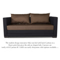 3 Seater Sofa Cum Bed Exclusive Two Tone Straight Line (Camel & Black), Wood, Foam