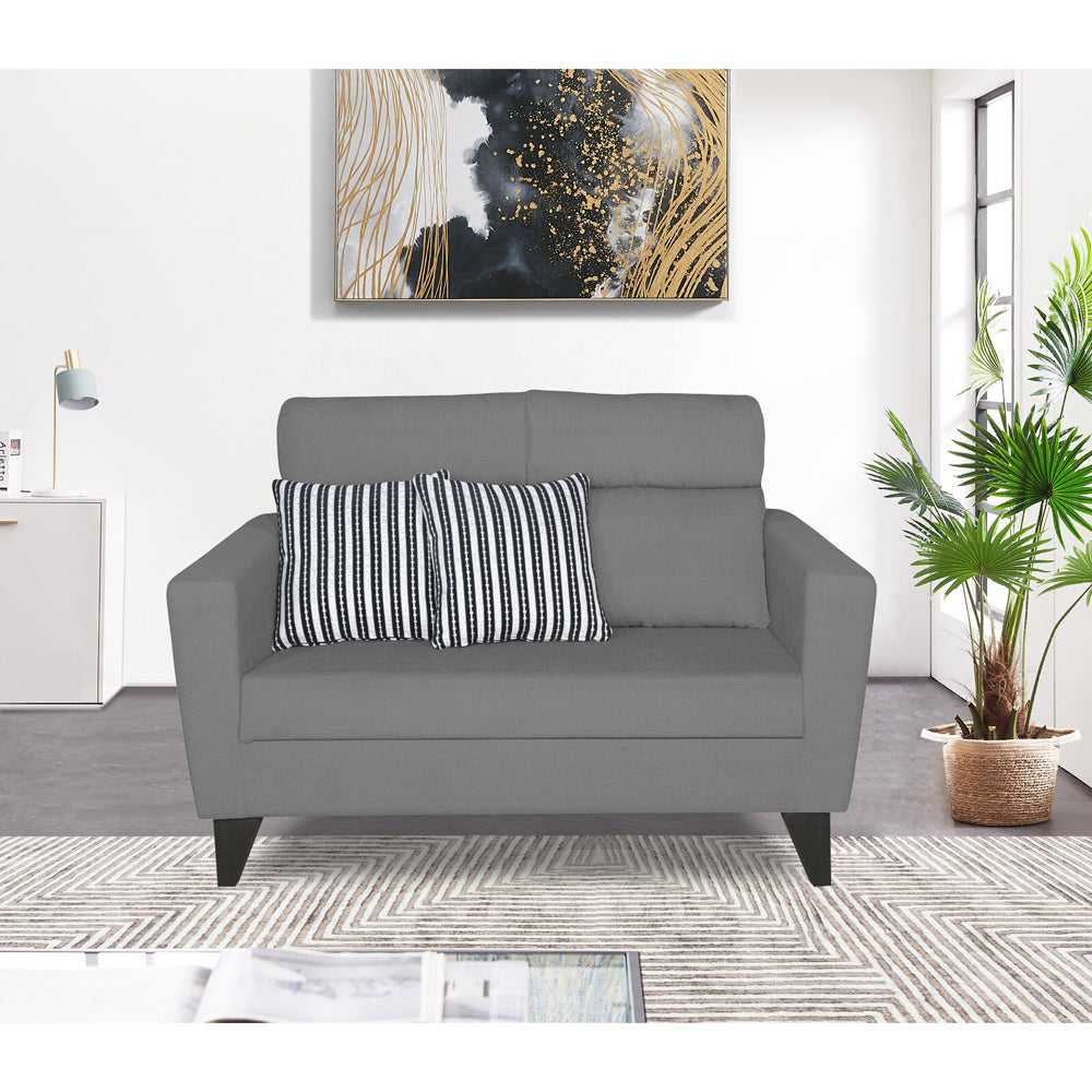 Adorn India Cardello 2 Seater Sofa (Grey) (3 Year Warranty)