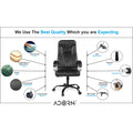 Adorn India Jorden,High-Back Leatherette Executive Office Ergonomic Chair (Black)