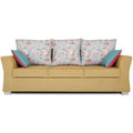 Adorn India Daisy 3 Seater Sofa Digitel Print (Beige)