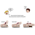 Adorn India Roselyn 3 Seater Sofa Cum Bed Digitel Print (Beige), Wood, Foam