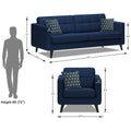 Adorn India Chilly 5 Seater 3-1-1 Fabric Sofa Set (Blue) (3 Year Warranty)