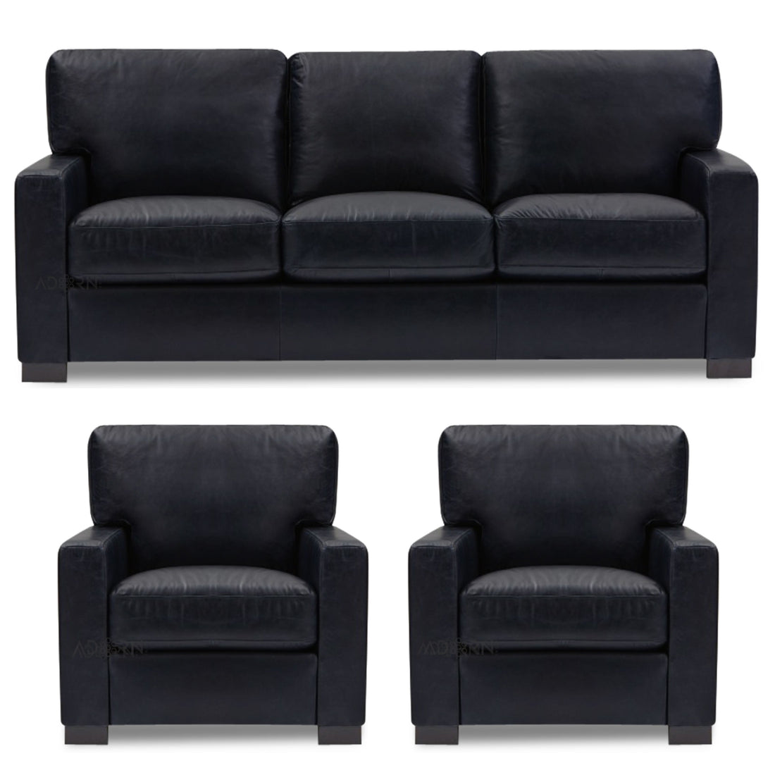 Adorn India Exclusive Rosina Leatherette 3-1-1 Sofa Set (Black)
