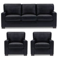 Adorn India Exclusive Rosina Leatherette 3-1-1 Sofa Set (Black)