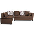 Adorn India Mclain L Shape 6 Seater Sofa (Left Side Handle)(Brown)