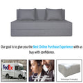 Adorn India Easy Three Seater Sofa Cum Bed Checks Design 5' x 6' (Beige)