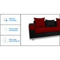 Adorn India Adillac 5 Seater Corner Sofa (Maroon & Black)