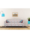 Adorn India Roselyn 3 Seater Sofa Digitel Print (Blue)