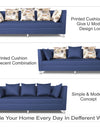 Adorn India Alica 3 Seater Sofa (Blue)