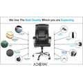 Adorn India Oxford,High-Back Leatherette Executive Office Ergonomic Chair (Black)