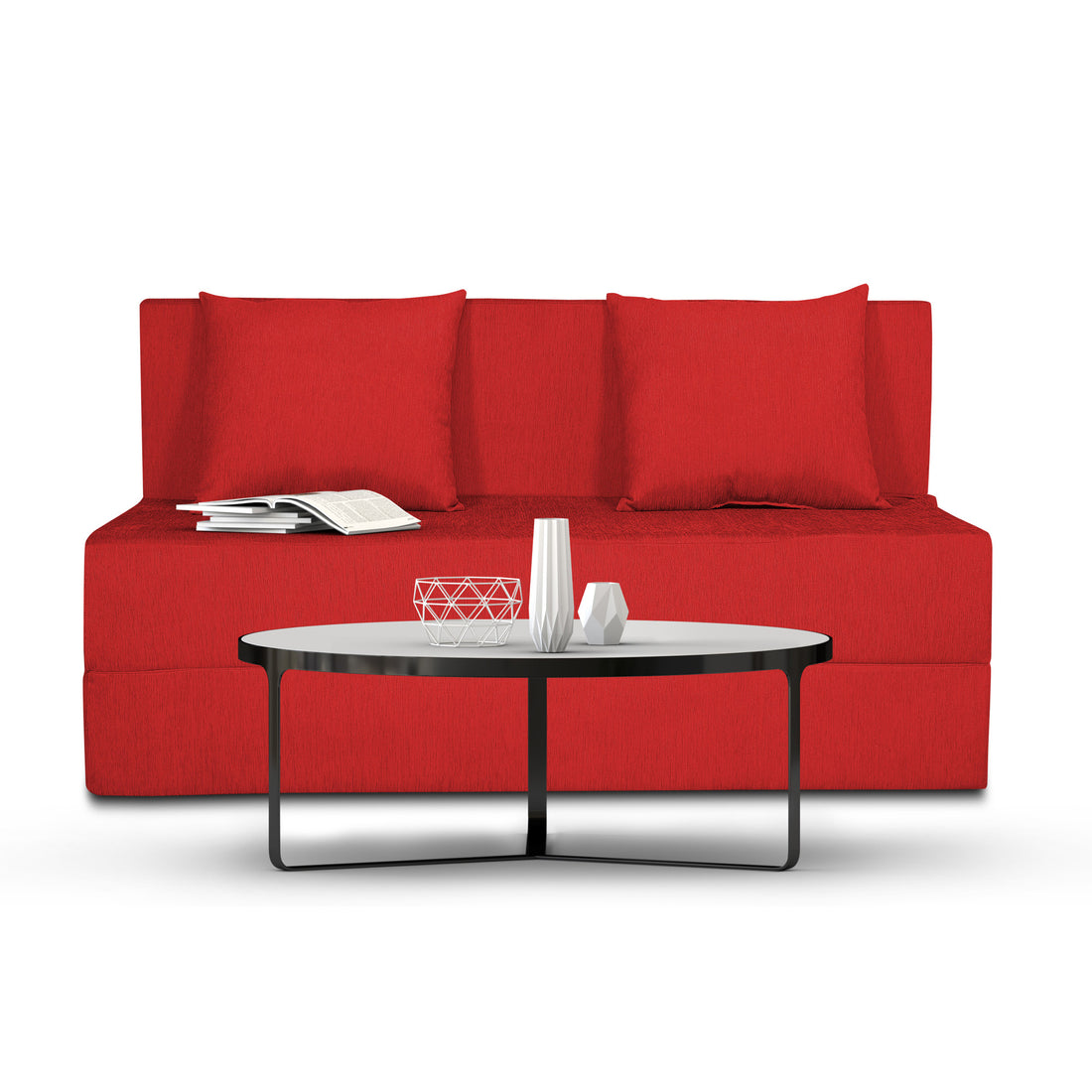 2 Seater Sofa Cum Bed Easy Alyn 4x6 (Red)