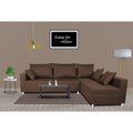 Straight line L Sal Shape Sectional Sofa (Brown)