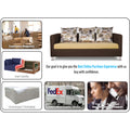 Adorn India 2 Tone Alita Compact 3-1-1 Sofa Set (Brown and Beige), Wood, Foam