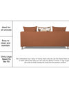 Adorn India Alita 3 Seater Compact Sofa (Rust)