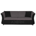 Adorn India Acura 3 Seater Sofa (Grey & Black)