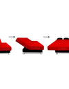 Adorn India Alyssum 3 Seater Sofa Cum bed (Red & Black)