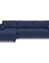 Adorn India Alexander L Shape Sofa (Left Side Handle)(Dark Blue)