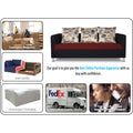 Adorn India Exclusive Two Tone Alita Compact 3-1-1 Sofa Set (Maroon & Black), Wood, Foam