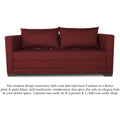 3 Seater Sofa Cum Bed Straight line (Maroon), Wood, Foam