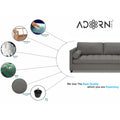 Adorn India Alexander L Shape 7 Seater Sofa Set with Ottoman Puffy RHS (Light Grey) (3 Year Warranty)
