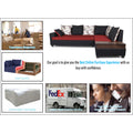 Adorn India Orlando Fabric L Shape Sofa (Black) ack and Maroon