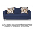 Adorn India Alita 3 Seater Compact Sofa (Blue)