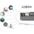 Adorn India Alica 3 Seater Sofa (Light Grey), Wood, Foam