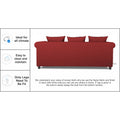 Adorn India Magnum 3 Seater Sofa (Maroon), Wood, Foam