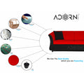 Adorn India Acura 3 Seater Sofa (Red & Black1)