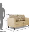 Adorn India Cortina Damask (3 Years Warranty) 2 Seater Sofa (Beige) Modern