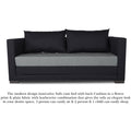 3 Seater Sofa Cum Bed Exclusive Two Tone Straight Line (Black & Grey)