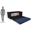 3 Seater Sofa Cum Bed Exclusive Two Tone Straight Line (Blue & Black)