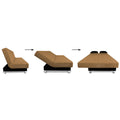 Adorn India Alyssum 3 Seater Sofa cumbed(Camel & Black, Wood)