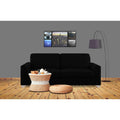 Adorn India Straight line 3 Seater Sofa(Black)