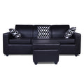 Monteno Leatherette Modular 4 Seater Sofa Set (Black)