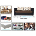 3 Seater Sofa Cum Bed Exclusive Two Tone Straight Line (Brown & Black)