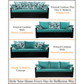 Adorn India Polar Black Metal Three Seater Sofa Cum Bed with Storage (6 x 5) (Aqua Blue)