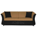 Adorn India Acura 3 Seater Sofa(Camel & Black)