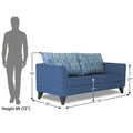Adorn India Cortina Damask 3 Seater Sofa (Blue)