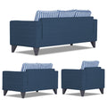 Straight Line Plus Stripes 3+2+1 6 Seater Sofa Set (Blue)
