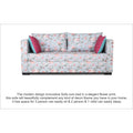 Adorn India Straight line 3 Seater Sofa Cum Bed Floral Digital Print (Blue)