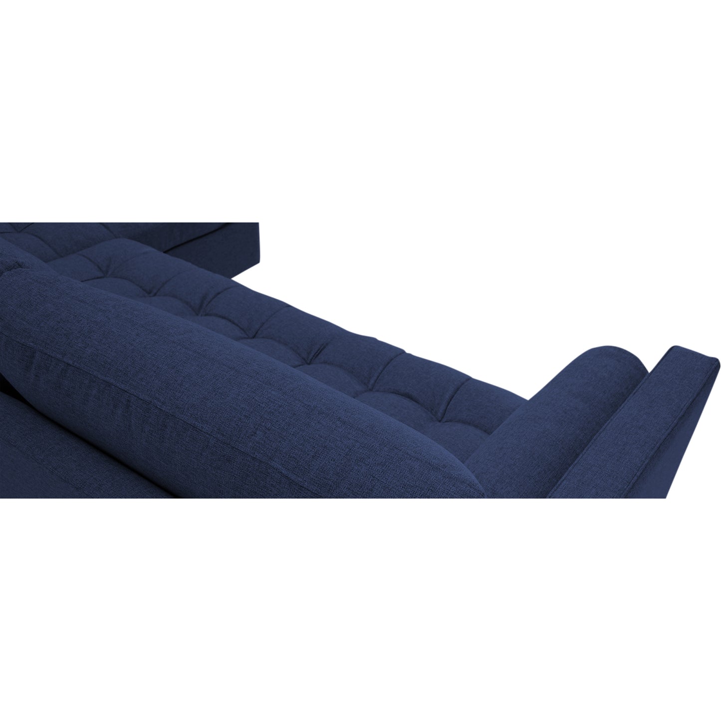 Adorn India Alexander L Shape 6 Seater Sofa (Right Side Handle)(Dark Blue)