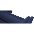 Adorn India Alexander L Shape 7 Seater Sofa Set with Ottoman Puffy RHS (Dark Blue) (3 Year Warranty)
